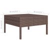 13 Piece Patio Lounge Set with Cushions Poly Rattan Brown