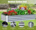 6x3x1ft Galvanized Raised Garden Bed, Outdoor Planter Garden Boxes Large Metal Planter Box for Gardening Vegetables Fruits Flowers, Silvery