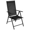 5 Piece Patio Dining Set Aluminum and Textilene Black