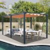 11 X 16 FT Outdoor Living Outdoor Retractable Pergola with Weather-Resistant Canopy Aluminum Garden Pergola Patio Grill Gazebo for Courtyard -Khaki