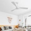 52 Inch Ceiling Fan Without Light, with Remote Control 6 Speed Quiet Reversible DC Motor