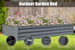 6x3x1ft Galvanized Raised Garden Bed, Outdoor Planter Garden Boxes Large Metal Planter Box for Gardening Vegetables Fruits Flowers,Gray