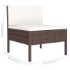 13 Piece Patio Lounge Set with Cushions Poly Rattan Brown