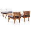 4 Piece Patio Lounge Set with Cushions Solid Wood Acacia