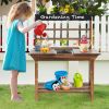 Wooden Potting Bench Table Outdoor Mud Kitchen with Solid Fir Wood Frame