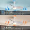 42 Inch Decorative ABS Ceiling Fan With 6 Speed Remote Control Dimmable Reversible DC Motor With Led