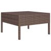 13 Piece Patio Lounge Set with Cushions Poly Rattan Brown