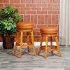 30" Bar Stool, Natural Finish, Saddle Leather Seat