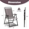 Outdoor Folding Sling Chairs with Armrest and Backrest