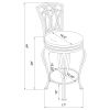 Black Swivel Bar Stool with Upholstered Seat