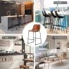 Sweetcrispy 26 inch Counter Height Bar Stools Set of 2 Leather Barstool with Back and Metal Leg Modern Bar Stools for Kitchen Island Pub Living Room