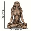 1pc Mother Earth Gaia Sitting Lotus Pose Mini Mother Earth Gaia Statue, Resin Craft Gaia Goddess Statue