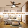 Simple Deluxe 44-inch Ceiling Fan with LED Light and Remote Control, 6-Speed Modes, 2 Rotating Modes , Timer