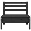 Patio Middle Sofas 2 pcs Black Solid Pinewood