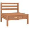 4 Piece Patio Lounge Set Solid Pinewood Honey Brown