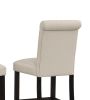 Leviton Solid Wood Tufted Asons Barstool, Set of 2, Tan