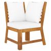 3 Piece Garden Lounge Set with Cream Cushion Solid Acacia Wood