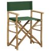 Folding Director's Chairs 2 pcs Green Bamboo and Fabric