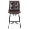 Brown Tufted Counter Height Stool (Set of 2)