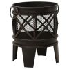 Rustic Fire Pit with Poker Î¦16.5"21.3" Steell