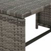 4 Piece Garden Lounge with Cushions Set Poly Rattan Gray