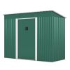 4.2 x 9.1 Ft Outdoor Storage Shed, Metal Tool Shed with Lockable Doors Vents, Utility Garden Shed for Patio Lawn Backyard, Green