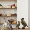 Metal Owl Couple Miniature Statue Showpiece Owl Sculpture Feng Shui Bird Figurine uses for Living Room, Garden