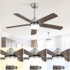 42 Inch Ceiling Fan 5 Blades Noiseless Reversible Dc Motor Remote Control With Led Light