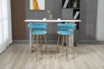 COOLMORE Vintage Bar Stools with Back and Footrest Counter Height Bar Chairs 2PC/SET