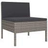 14 Piece Patio Lounge Set with Cushions Poly Rattan Gray