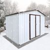 Metal garden sheds 6ftx8ft outdoor storage sheds white+offee