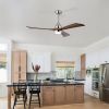 52" Ceiling Fan with Lights Remote Control,Quiet DC Motor 3 Wood Blade Ceiling Fans 6 Speed Levels,Reversible Ceiling Fan, for Patio Living Room