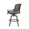 Patio Outdoor Aluminum Bar Stool With Cushion, Set of 2, Dupione Brown