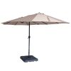 Outdoor Patio Backyard Double-Sided Offset Umbrella with Large UV-Proof Canopy, Wind Vent, Open Close Crank, Khaki XH