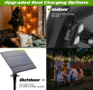 1W, 15m, 15 pc, Outdoor Solar String Light Outdoor String Light with Remote, USB Port