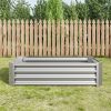 Metal Raised Garden Bed, Rectangle Raised Planter 4Ã—2Ã—1ft for Flowers Plants, Vegetables Herb Silver