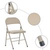 4pcs Elegant Foldable Iron & PVC Chairs for Convention & Exhibition Light Brown