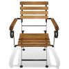 Folding Patio Chairs 2 pcs Steel and Solid Wood Acacia