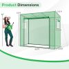 Outdoor Portable Walk-in Greenhouse with PE Cover Heavy-Duty Metal Frame Roll-up Zipper Door