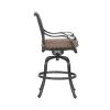 Patio Outdoor Aluminum Bar Stool With Cushion, Set of 2, Dupione Brown