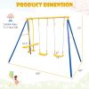 Metal Swing Set for Backyard with 2 Swing Seats and 2 Glider Seats