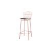 Manhattan Comfort Madeline 41.73" Barstool with Seat Cushion in Rose Pink Gold and Black