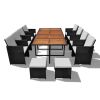 13 Piece Outdoor Dining Set Poly Rattan & Acacia Wood Black