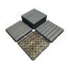 12" x 12" Light Gray Square Acacia Wood Interlocking Flooring Tiles Striped Pattern Pack of 10 Tiles