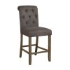 Grey and Rustic Brown Upholstered Counter Height Stools (Set of 2)