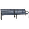 Twin Patio Bench 98.8" Steel and WPC Black