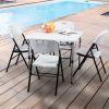 4pcs 47*54*84cm Garden Plastic Folding Chair White