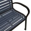 Twin Patio Bench 98.8" Steel and WPC Black