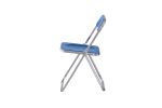 Blue Clear Transparent Folding Chair Chair Pc Plastic Living Room Seat