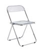 White Clear Transparent Folding Chair Chair Pc Plastic Living Room Seat 32 H x 17W x 18 D